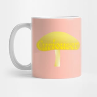 Curiouser Yellow Mushroom from Alice in Wonderland - Pink Mug